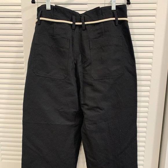 VINCE wide leg ROPE BELT CROPPED PANTS SZ 12 - Picture 4 of 8